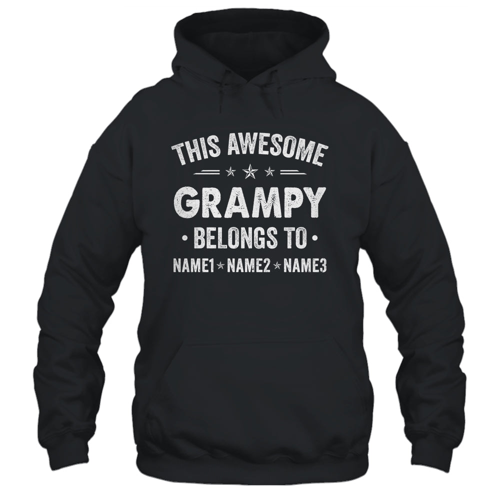 Personalized Grampy Custom Kids Name This Awesome Grampy Belongs To Grampy Fathers Day Birthday Christmas Shirt & Hoodie | siriusteestore