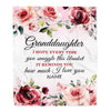 Personalized Granddaughter Blanket From Grandma We Hope Every Time Rose Floral Granddaughter Birthday Graduation Christmas Customized Fleece Blanket | siriusteestore