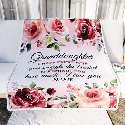 Personalized Granddaughter Blanket From Grandma We Hope Every Time Rose Floral Granddaughter Birthday Graduation Christmas Customized Fleece Blanket | siriusteestore