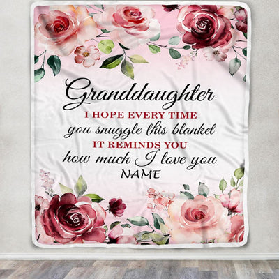 Personalized Granddaughter Blanket From Grandma We Hope Every Time Rose Floral Granddaughter Birthday Graduation Christmas Customized Fleece Blanket | siriusteestore
