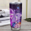 Personalized Granddaughter From Grandma Stainless Steel Tumbler Cup Butterfly Sometimes It's Hard to Find Words to Say I Love You Birthday Graduation Christmas Travel Mug | siriusteestore