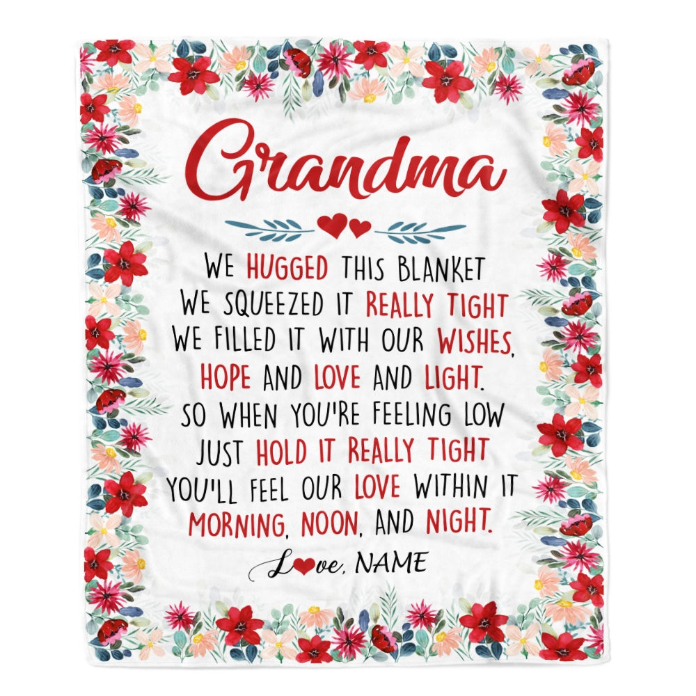 Personalized grandma we hugged this blanket discount