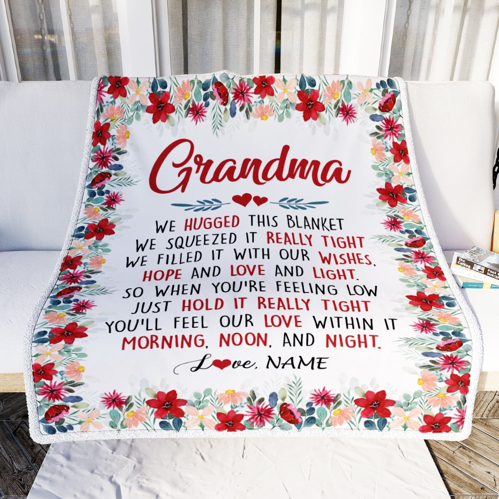 Grandma blanket with deals grandkids names