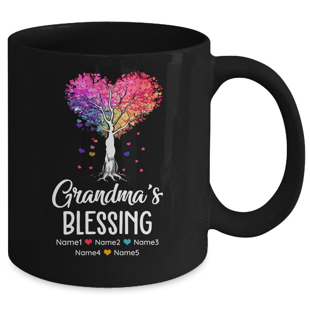 Personalized Grandma Is Blessed With Grandkids Name Colortree Custom Grandma Mothers Day Birthday Christmas Mug | siriusteestore