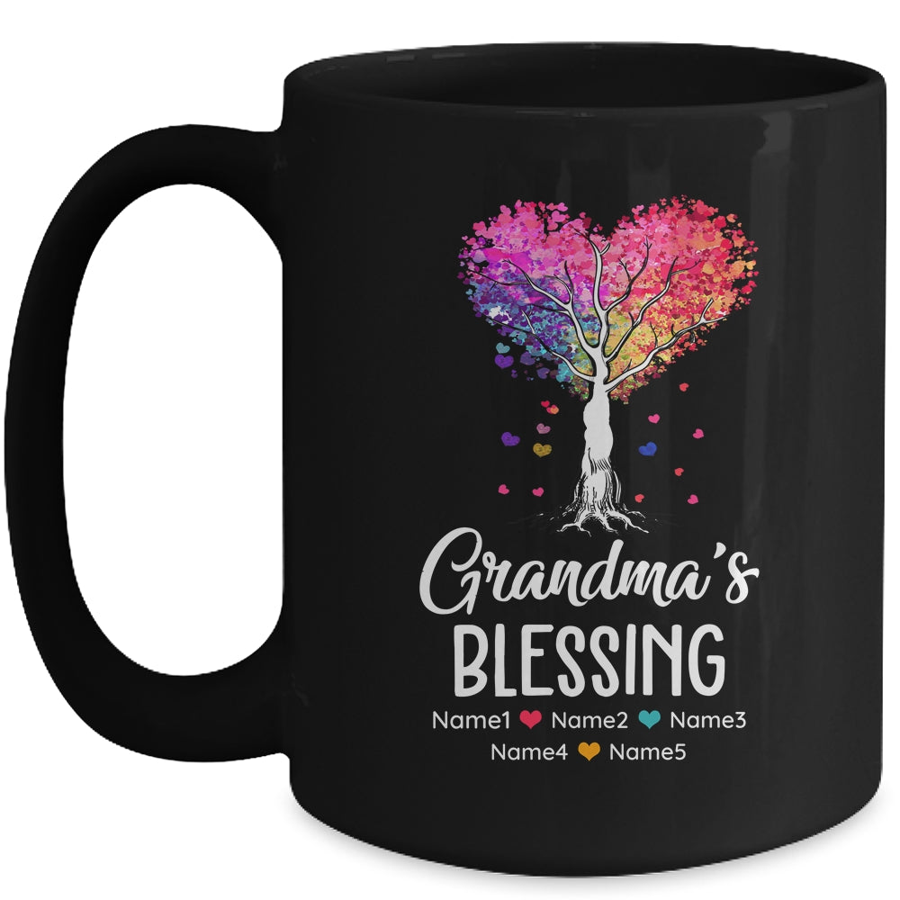 Personalized Grandma Is Blessed With Grandkids Name Colortree Custom Grandma Mothers Day Birthday Christmas Mug | siriusteestore