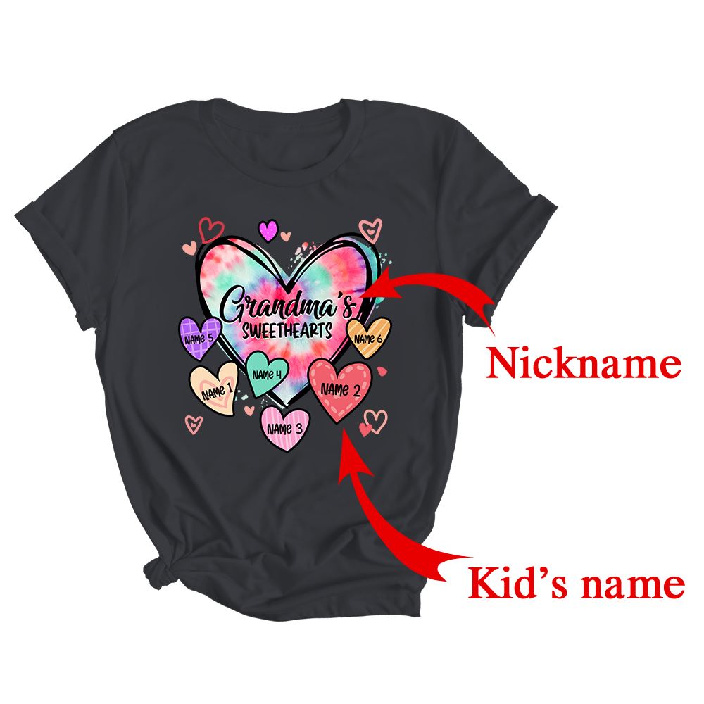 Personalized Grandma Sweethearts Custom With Grandkids Name Valentines Day Mothers Day Birthday Christmas Shirt & Tank Top | Custom | siriusteestore