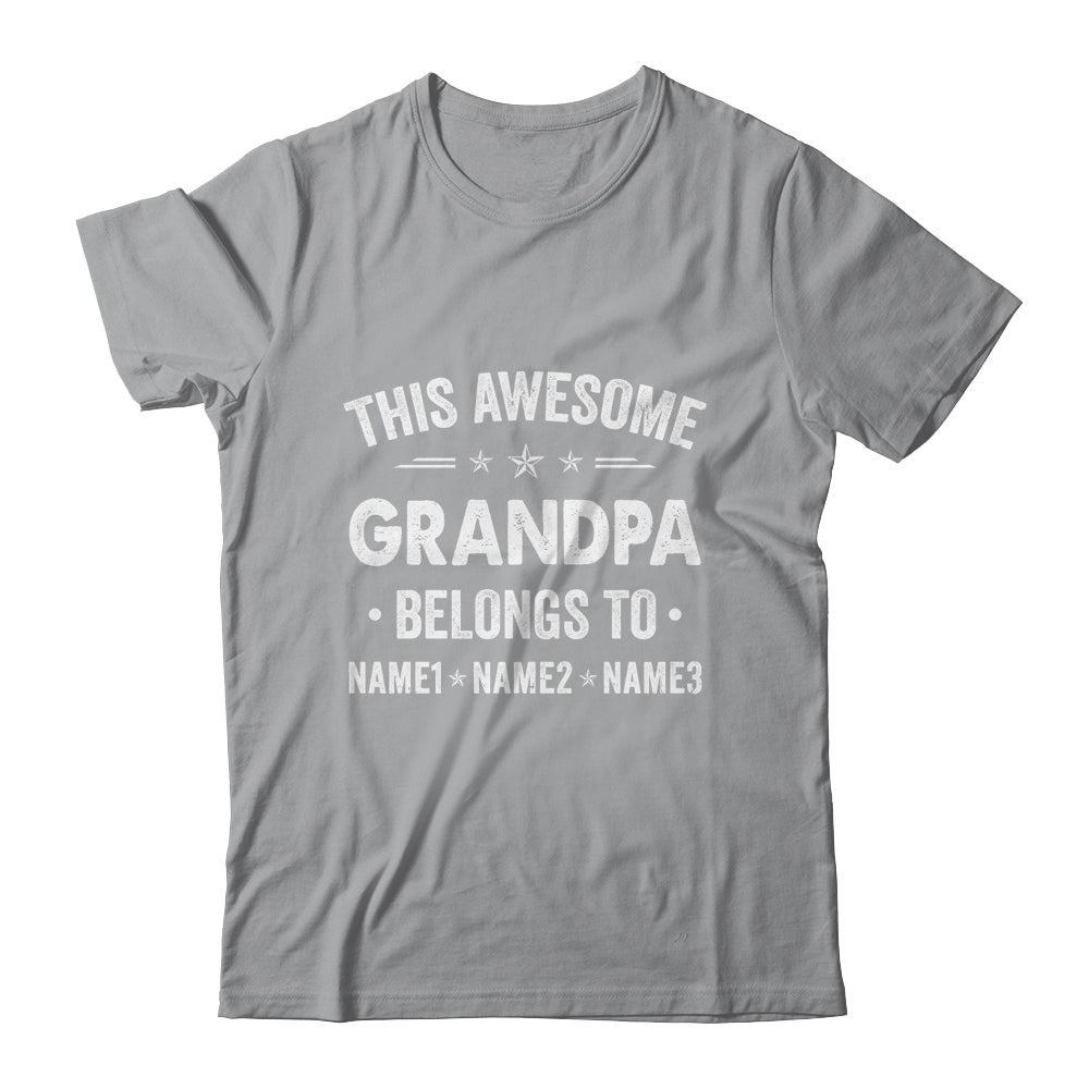 Personalized Grandpa Custom Kids Name This Awesome Grandpa Belongs To Grandpa Fathers Day Birthday Christmas Shirt & Hoodie | siriusteestore