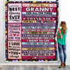 Personalized Granny Blanket From Granddaughter Grandson Thank You For The Love Granny Mothers Day Birthday Christmas Customized Bed Fleece Throw Blanket | siriusteestore