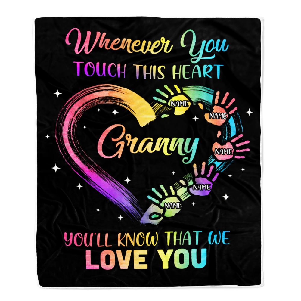 Personalized Granny Blanket From Grandkids Granddaughter Grandson We Love You Grandparent Granny Birthday Mothers Day Christmas Bed Fleece Throw Blanket | siriusteestore