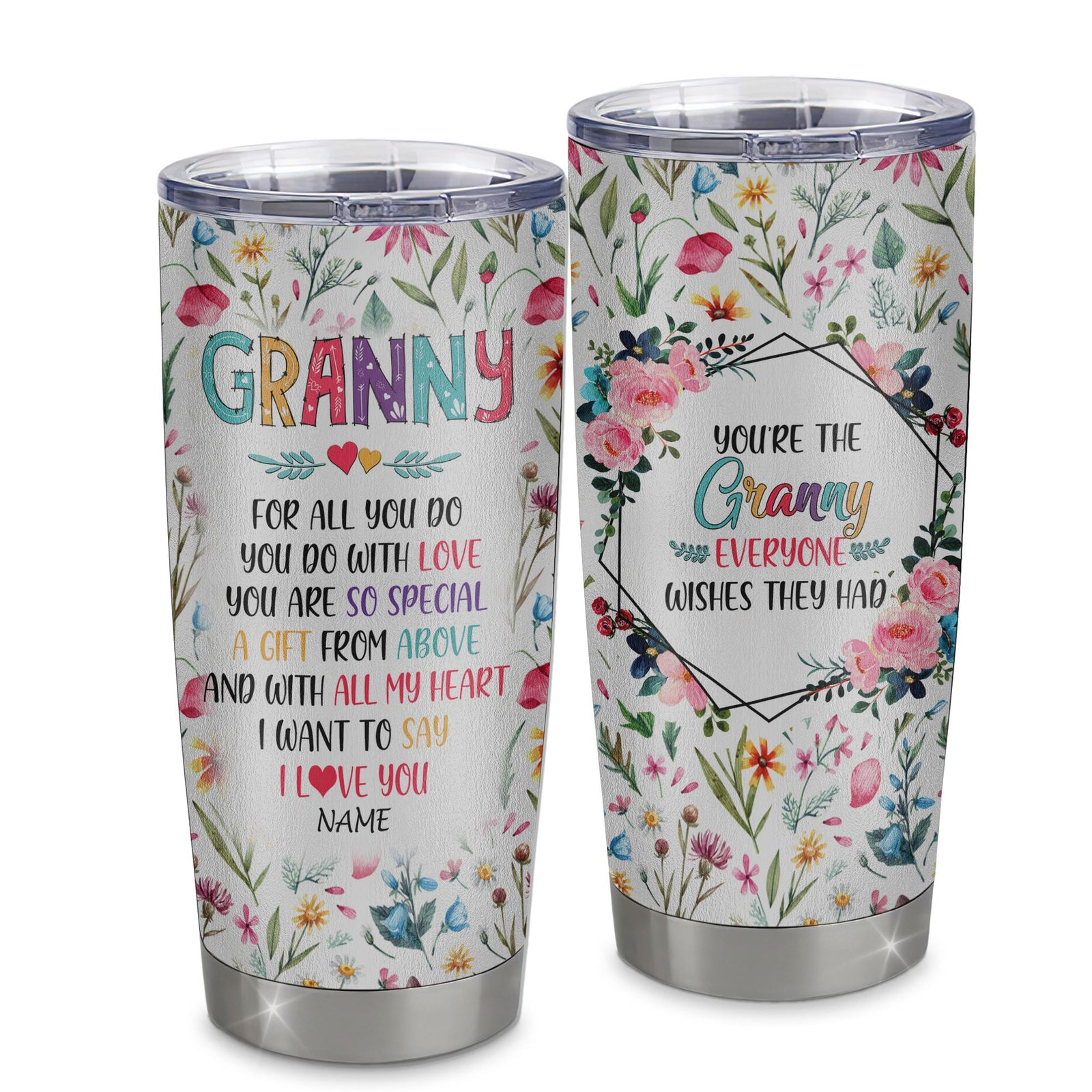 Personalized Granny From Granddaughter Grandson Grandchildren Stainless Steel Tumbler Cup You Are So Special I Love You Granny Mothers Day Birthday Christmas Travel Mug | siriusteestore