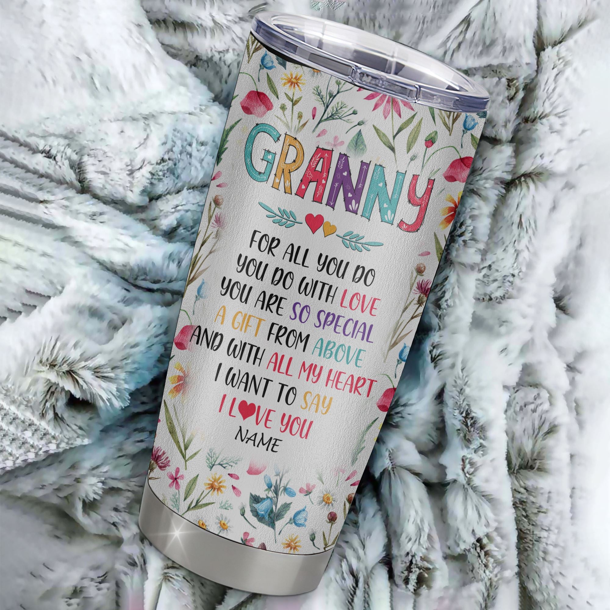Personalized Granny From Granddaughter Grandson Grandchildren Stainless Steel Tumbler Cup You Are So Special I Love You Granny Mothers Day Birthday Christmas Travel Mug | siriusteestore