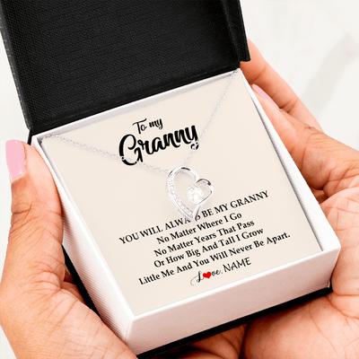 Forever Love Necklace | Personalized Granny Necklace From Grandkids Granddaughter Grandson You Will Always Be My Granny Birthday Mothers Day Christmas Customized Gift Box Message Card | siriusteestore