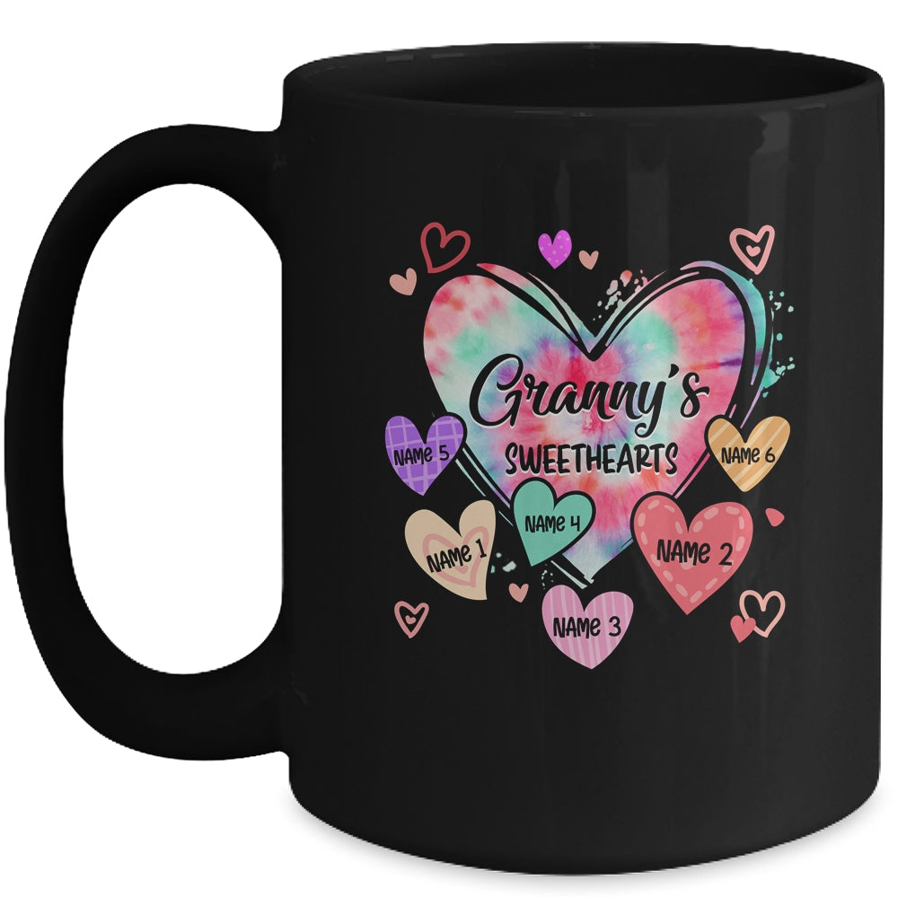 Personalized Granny Sweethearts Custom With Grandkids Name Valentines Day Mothers Day Birthday Christmas Mug | siriusteestore