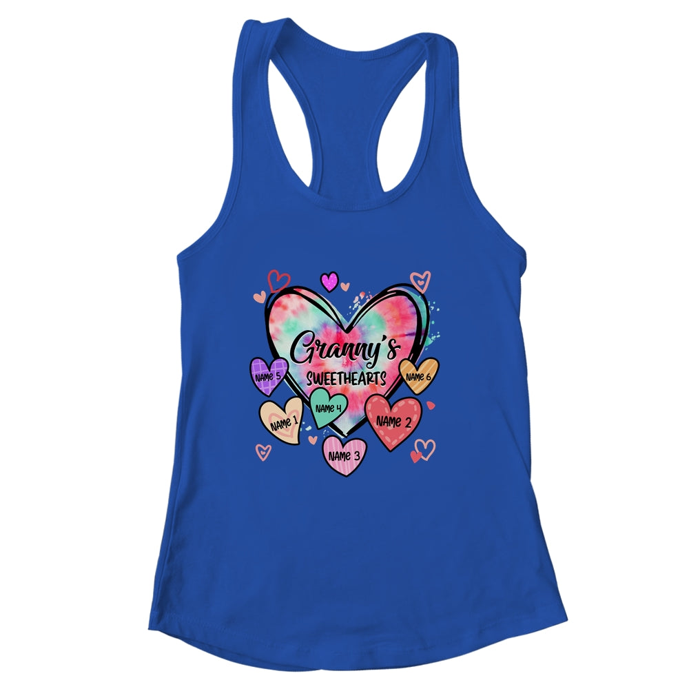 Personalized Granny Sweethearts Custom With Grandkids Name Valentines Day Mothers Day Birthday Christmas Shirt & Tank Top | siriusteestore