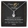 Alluring Beauty Necklace | Personalized Happy 15Th Birthday Necklace For Her Girls Daughter Niece Sister Goddaughter Granddaughter 15 Year Old Birthday Customized Gift Box Message Card | siriusteestore