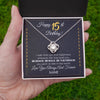 Love Knot Necklace | Personalized Happy 15Th Birthday Necklace For Her Girls Daughter Niece Sister Goddaughter Granddaughter 15 Year Old Birthday Customized Gift Box Message Card | siriusteestore