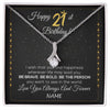 Alluring Beauty Necklace | Personalized Happy 21Th Birthday Necklace For Her Girls Daughter Niece Sister Goddaughter Granddaughter 21 Year Old Birthday Customized Gift Box Message Card | siriusteestore