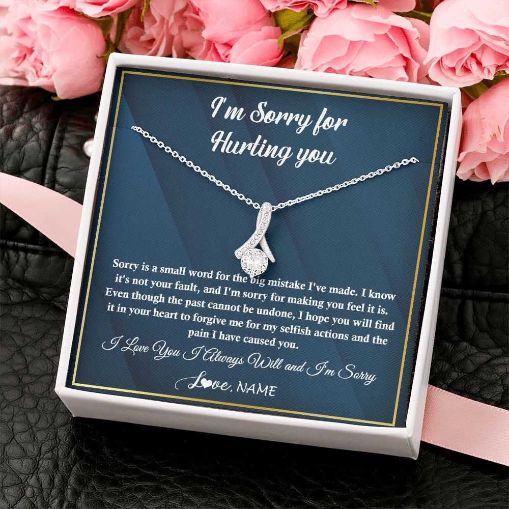 Alluring Beauty Necklace | Personalized I'M Sorry Apology Necklace For Wife Girlfriend Forgive Me Sorry Gift Friend Partner Apology Pendant Jewelry Customized Gift Box Message Card | siriusteestore