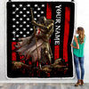 Personalized Knight Templar Blanket Custom Name Crusader Warrior American Flag For Men Husband Dad Son Birthday Christmas Customized Bed Fleece Throw Blanket | siriusteestore