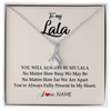 Alluring Beauty Necklace | Personalized Lala Necklace From Grandkids Granddaughter Grandson You're Always In My Heart Lala Birthday Mothers Day Christmas Customized Gift Box Message Card | siriusteestore