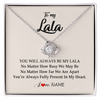 Love Knot Necklace | Personalized Lala Necklace From Grandkids Granddaughter Grandson You're Always In My Heart Lala Birthday Mothers Day Christmas Customized Gift Box Message Card | siriusteestore