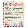 Personalized Letter Blanket To My Grandson From Grandma Grandpa I'm So Proud Of You Grandson Birthday Christmas Thanksgiving Graduation Customized Fleece Blanket | siriusteestore