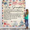 Personalized Letter Blanket To My Grandson From Grandma Grandpa I'm So Proud Of You Grandson Birthday Christmas Thanksgiving Graduation Customized Fleece Blanket | siriusteestore