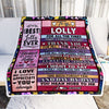 Personalized Lolly Blanket From Granddaughter Grandson Thank You For The Love Lolly Mothers Day Birthday Christmas Customized Bed Fleece Throw Blanket | siriusteestore