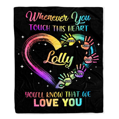 Personalized Lolly Blanket From Grandkids Granddaughter Grandson We Love You Grandparent Lolly Birthday Mothers Day Christmas Customized Fleece Throw Blanket | siriusteestore