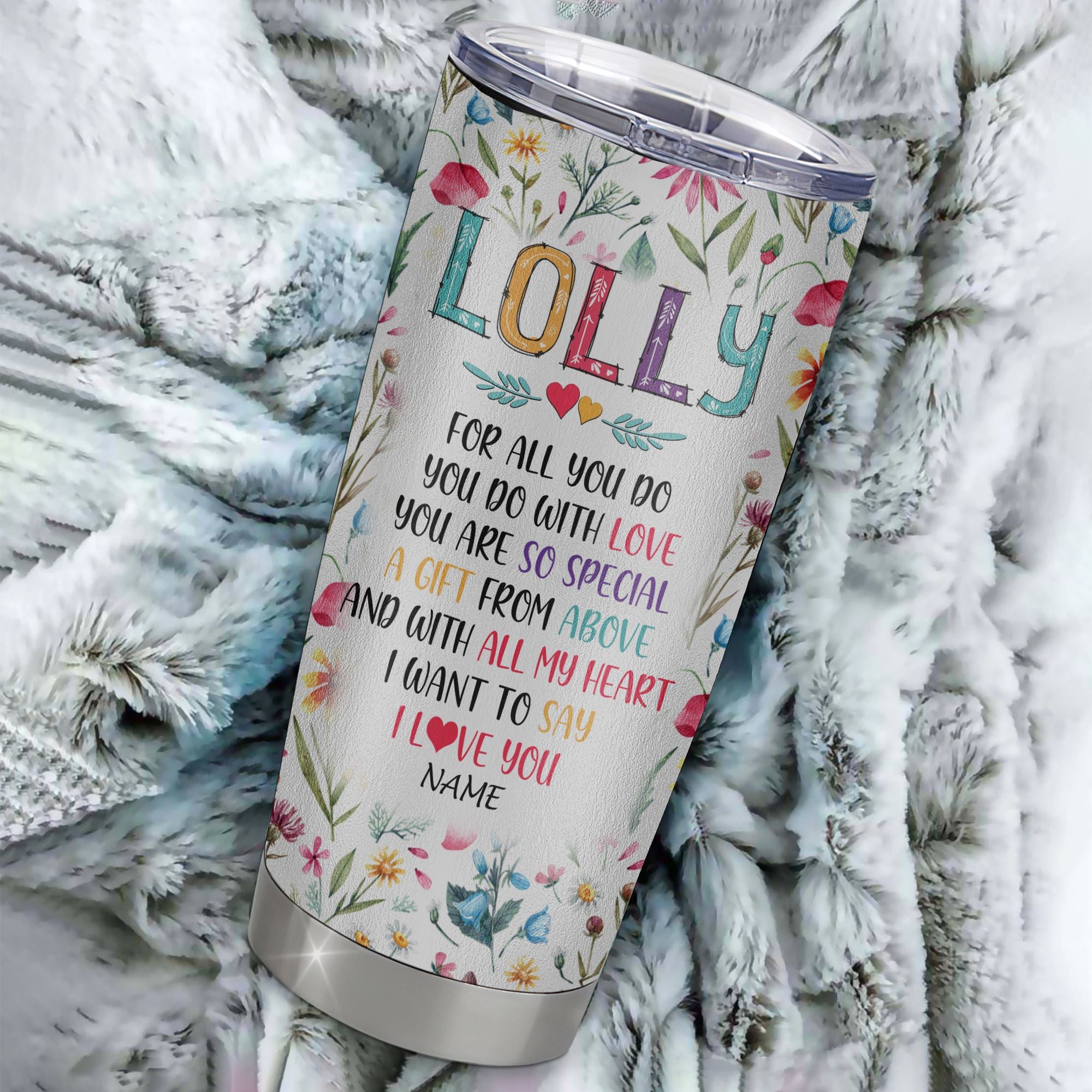 Personalized Lolly From Granddaughter Grandson Grandchildren Stainless Steel Tumbler Cup You Are So Special I Love You Lolly Mothers Day Birthday Christmas Travel Mug | siriusteestore