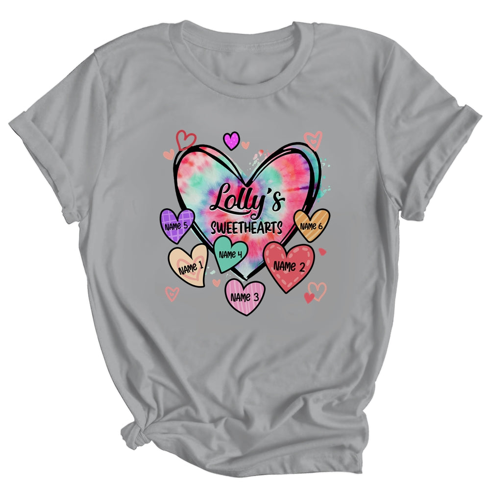 Personalized Lolly Sweethearts Custom With Grandkids Name Valentines Day Mothers Day Birthday Christmas Shirt & Tank Top | siriusteestore
