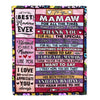 Personalized Mamaw Blanket From Granddaughter Grandson Thank You For The Love Mamaw Mothers Day Birthday Christmas Customized Bed Fleece Throw Blanket | siriusteestore