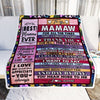 Personalized Mamaw Blanket From Granddaughter Grandson Thank You For The Love Mamaw Mothers Day Birthday Christmas Customized Bed Fleece Throw Blanket | siriusteestore