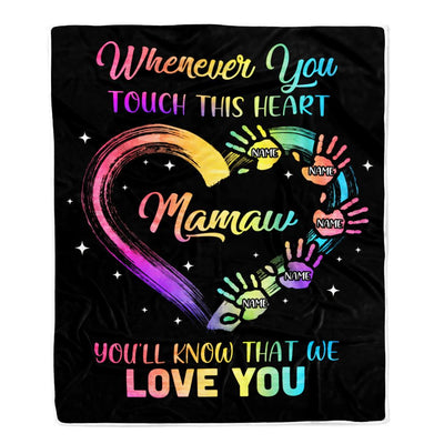 Personalized Mamaw Blanket From Grandkids Granddaughter Grandson We Love You Grandparent Mamaw Birthday Mothers Day Christmas Customized Fleece Throw Blanket | siriusteestore