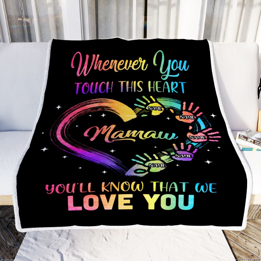 Personalized Mamaw Blanket From Grandkids Granddaughter Grandson We Love You Grandparent Mamaw Birthday Mothers Day Christmas Customized Fleece Throw Blanket | siriusteestore