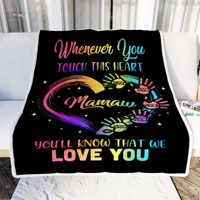 Personalized Mamaw Blanket From Grandkids Granddaughter Grandson We Love You Grandparent Mamaw Birthday Mothers Day Christmas Customized Fleece Throw Blanket | siriusteestore