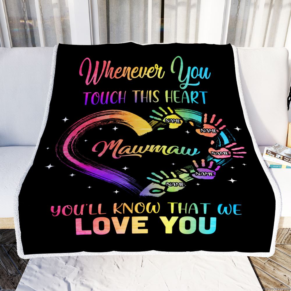 Personalized Mawmaw Blanket From Grandkids Granddaughter Grandson We Love You Grandparent Mawmaw Birthday Mothers Day Christmas Bed Fleece Throw Blanket | siriusteestore