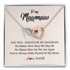 Interlocking Hearts Necklace | Personalized Mawmaw Necklace From Grandkids Granddaughter Grandson You're Always In My Heart Mawmaw Birthday Mothers Day Customized Gift Box Message Card | siriusteestore