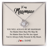 Love Knot Necklace | Personalized Mawmaw Necklace From Grandkids Granddaughter Grandson You're Always In My Heart Mawmaw Birthday Mothers Day Customized Gift Box Message Card | siriusteestore