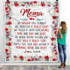 Personalized Mema Blanket From Grandkids Grandson Granddaughter We Hugged This Blanket Mema Birthday Mothers Day Christmas Customized Fleece Throw Blanket | siriusteestore
