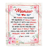Personalized Memaw Blanket From Grandkids Granddaughter Grandson We Hugged This Blanket Floral Memaw Birthday Mothers Day Christmas Customized Fleece Blanket | siriusteestore