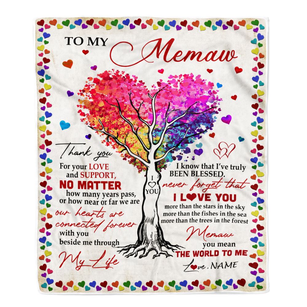 Personalized Memaw Blanket From Grandkids Never Forget That I Love You You Mean The World to Me Memaw Birthday Mothers Day Christmas Fleece Blanket | siriusteestore