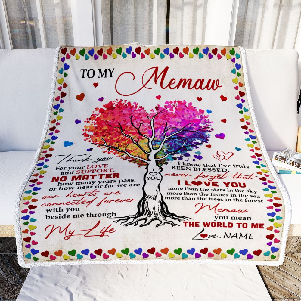 Personalized Memaw Blanket From Grandkids Never Forget That I Love You You Mean The World to Me Memaw Birthday Mothers Day Christmas Fleece Blanket | siriusteestore