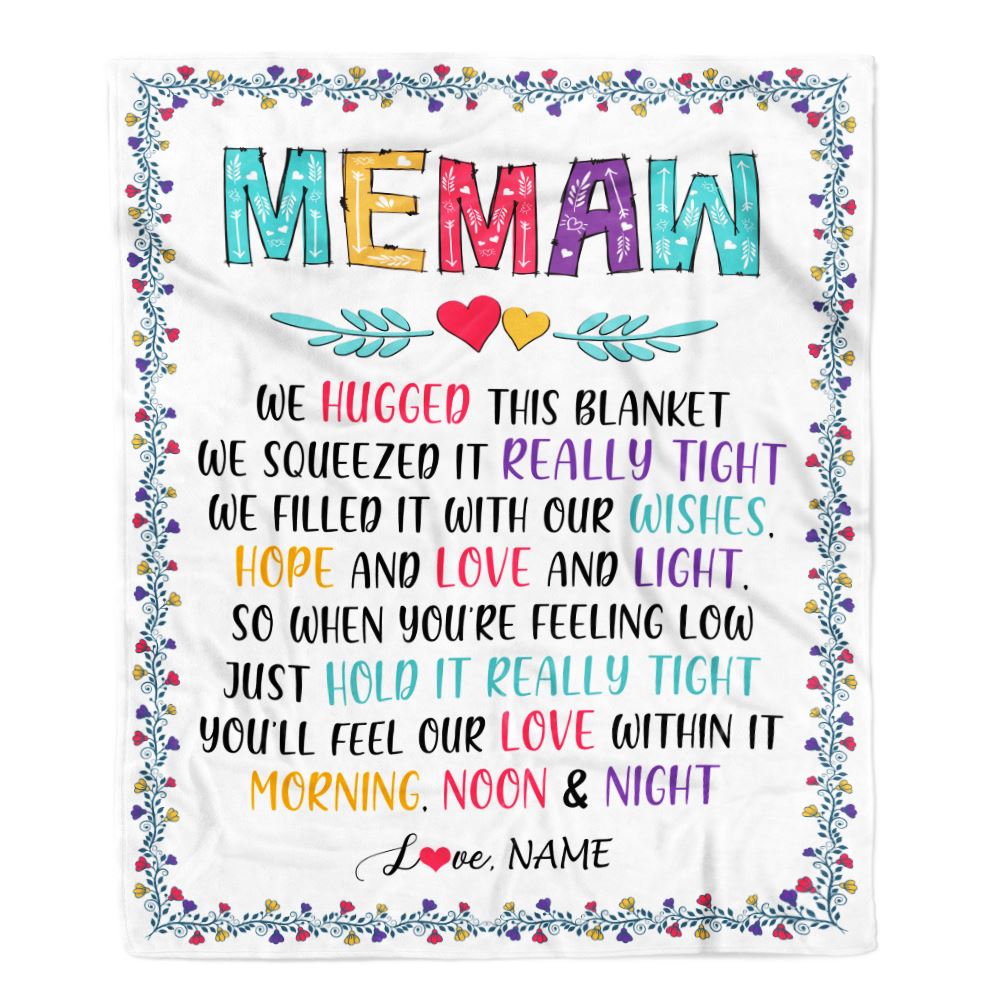 Personalized Memaw Blanket From Grandkids We Hugged This Blanket Memaw Birthday Mothers Day Christmas Customized Fleece Blanket | siriusteestore
