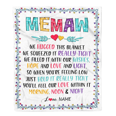 Personalized Memaw Blanket From Grandkids We Hugged This Blanket Memaw Birthday Mothers Day Christmas Customized Fleece Blanket | siriusteestore