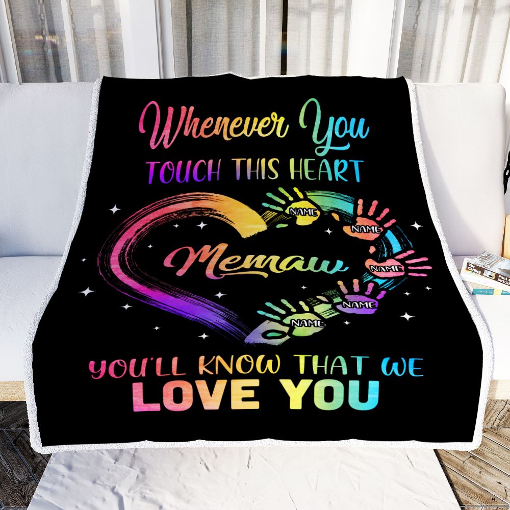 Personalized Memaw Blanket from Grandkids Granddaughter Grandson We Love You Grandparent Memaw Birthday Mothers Day Christmas Customized Fleece Throw Blanket | siriusteestore