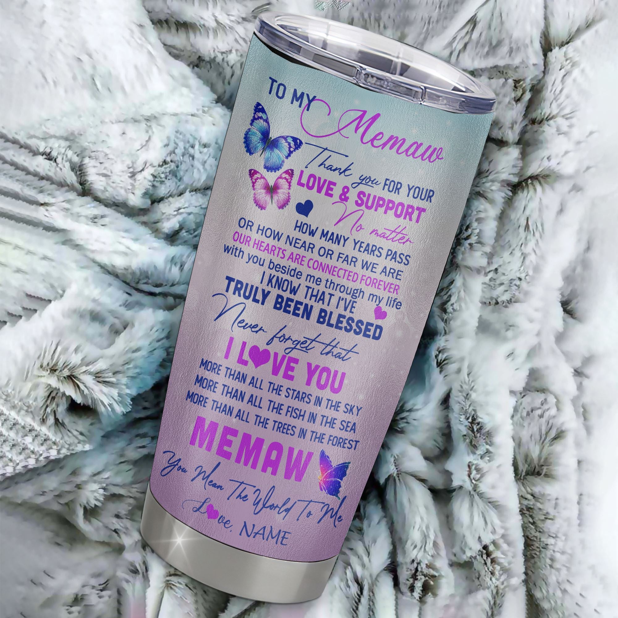 Personalized Memaw From Granddaughter Stainless Steel Tumbler Cup Thank You Never Forget I Love You Memaw Mothers Day Birthday Christmas Travel Mug | siriusteestore