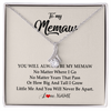 Alluring Beauty Necklace | Personalized Memaw Necklace From Grandkids Granddaughter Grandson You Will Always Be My Meme Birthday Mothers Day Christmas Customized Gift Box Message Card | siriusteestore