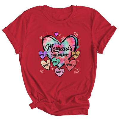 Personalized Memaw Sweethearts Custom With Grandkids Name Valentines Day Mothers Day Birthday Christmas Shirt & Tank Top | siriusteestore