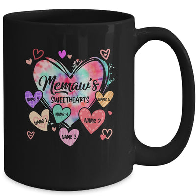 Personalized Memaw Sweethearts Custom With Grandkids Name Valentines Day Mothers Day Birthday Christmas Mug | siriusteestore
